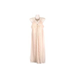 Full Length Night Gown Elegant Cream Maxi Dress